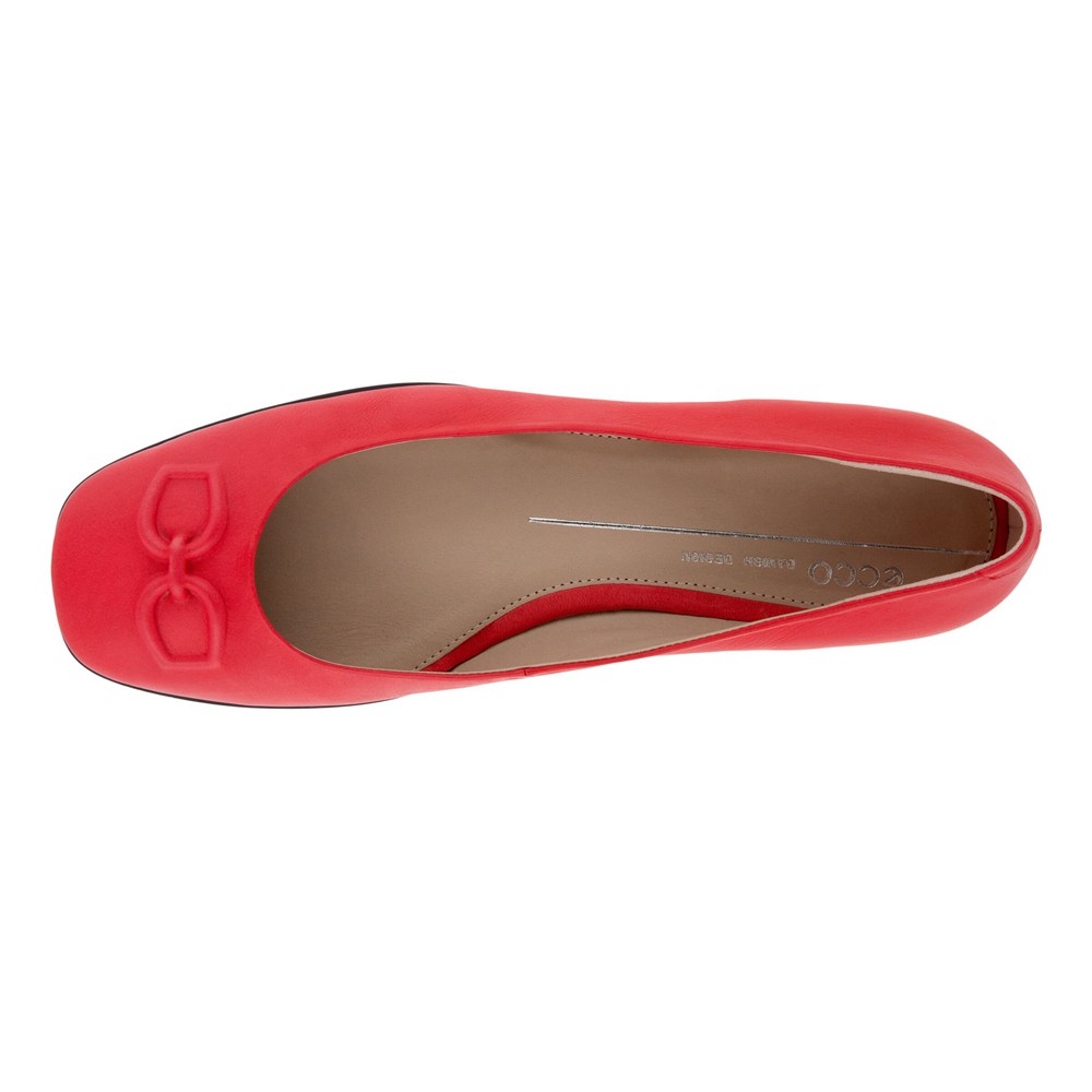 ECCO Womens Ballerinas Red - Anal Squareds - SPZ-548610